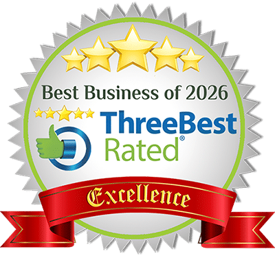 ThreeBest Rated Best Business of 2026 award badge for Andrew Isaacs Law